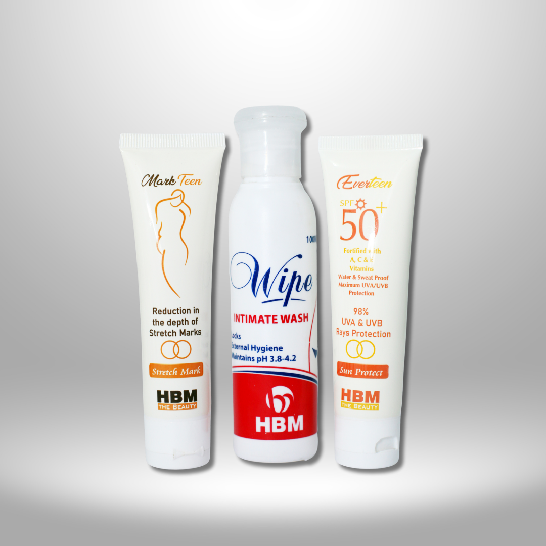 Mark-Free Freshness Kit – Sun Protection, Stretch Mark Cream & Intimate Wash