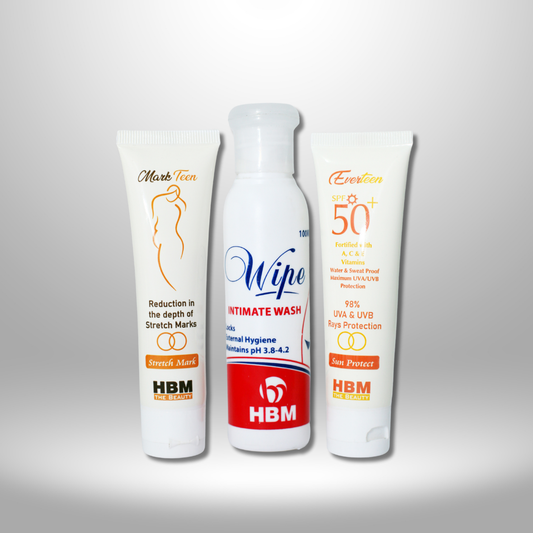 Mark-Free Freshness Kit – Sun Protection, Stretch Mark Cream & Intimate Wash
