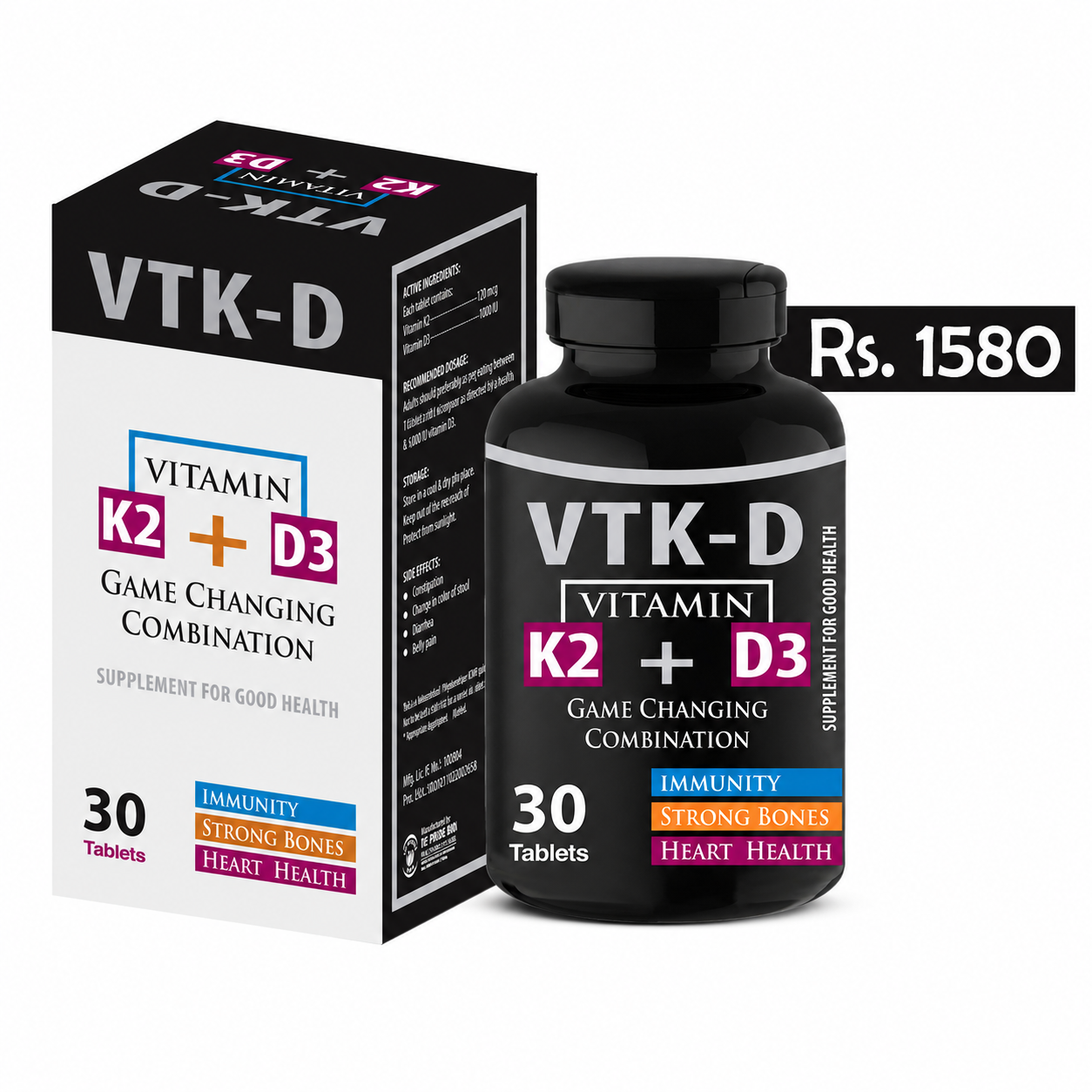 VTK-D Vitamin K2 + D3 Tablets for Bone Health Immunity and Heart Support in Pakistan